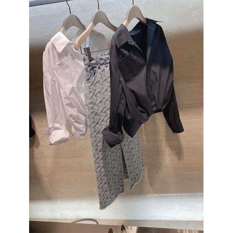 Spring Autumn Long Sleeve Loose Casual Shirt Women Solid Color Cardigan Top Ladies Elegant All-match Blouse