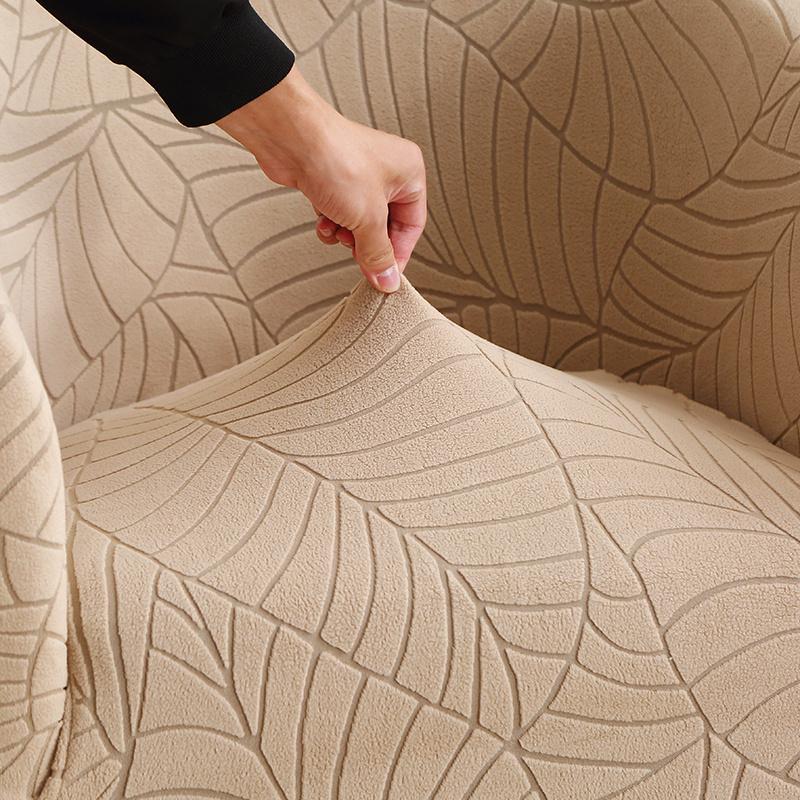 Leaves Jacquard Tub Chair Cover Elastic Club Sofa Slipcovers Armchair Case Single Sofa Cover for Living Room Bar Counter Banquet