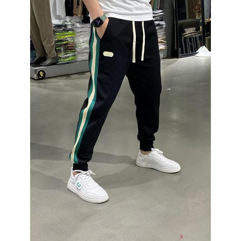 Trendy brand casual pants men's splicing tied feet large size pants hot-selling sports pants men