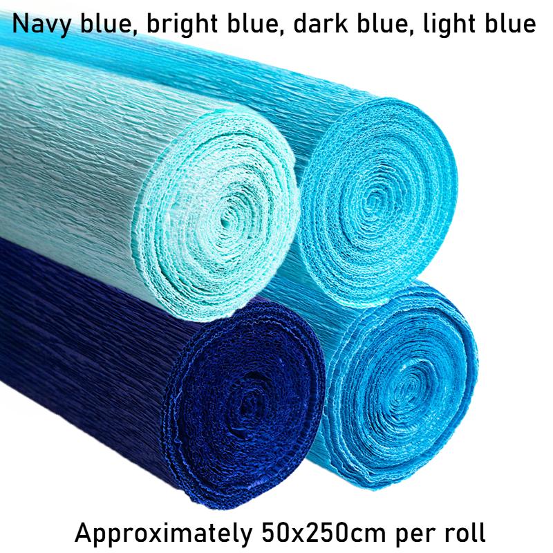 50x250cm Farbige Krepppapierrolle Origami Gefälteltes Krepppapier Basteln DIY Blumen Dekoration Geschenkpapier Basteln