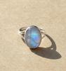 Handcrafted Rainbow Moonstone Ring, 925 Sterling Silver, Boho Statement Jewelry (June Birthstone)