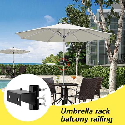 Outdoor Umbrella Holder Adjustable Railing Parasol Bracket High Load-Bearing Heavy-Duty Railing Parasol Mount For Deck Beach