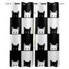 Simple Black&White Stripes Checkerboard Abstract Window Curtains For Kids Bedroom Living Room Bathroom Kicthen Door Hall 2pieces