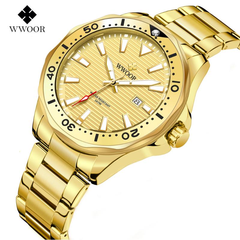 WWOOR Quartz Watch with Rotatable Case for Men
