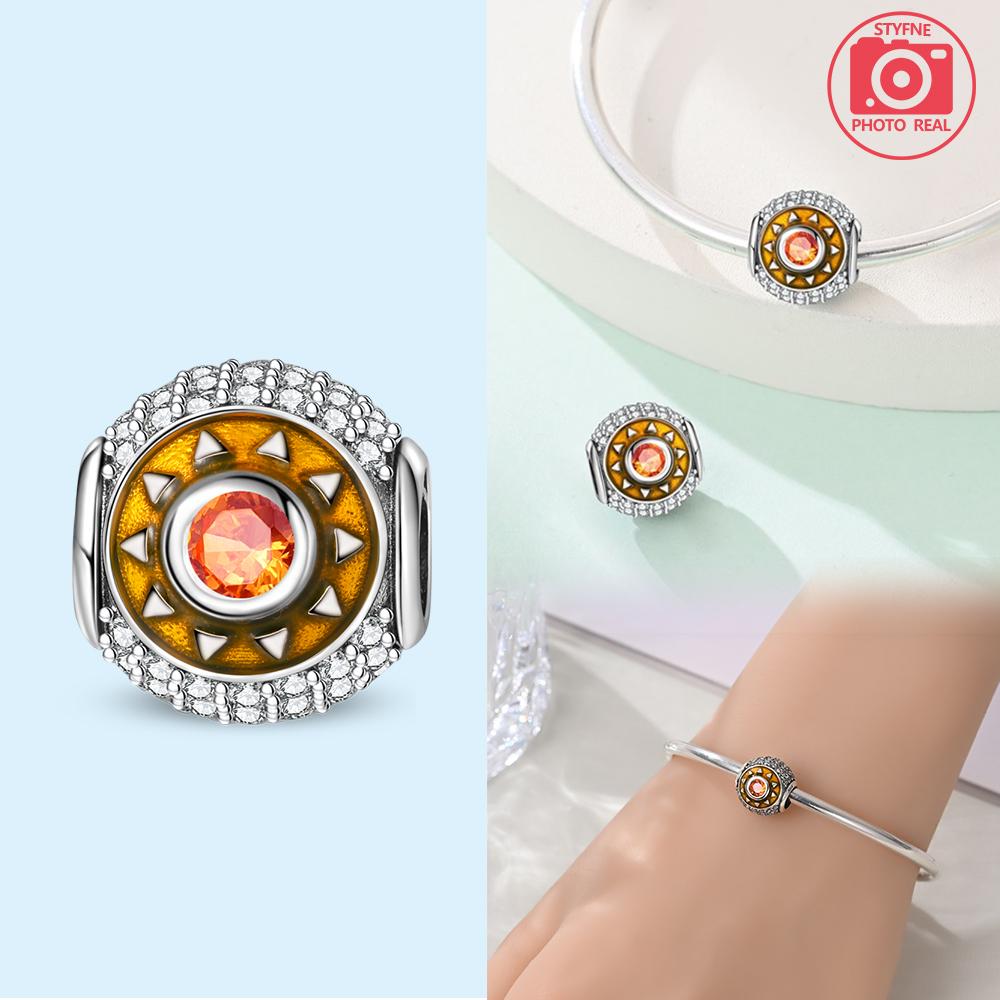 copper Colors Mr Island Pendant Compatible With Bracelets Sparkling Charm Bead Charms copper Colors Authentic Bracelets for Jewellery Making