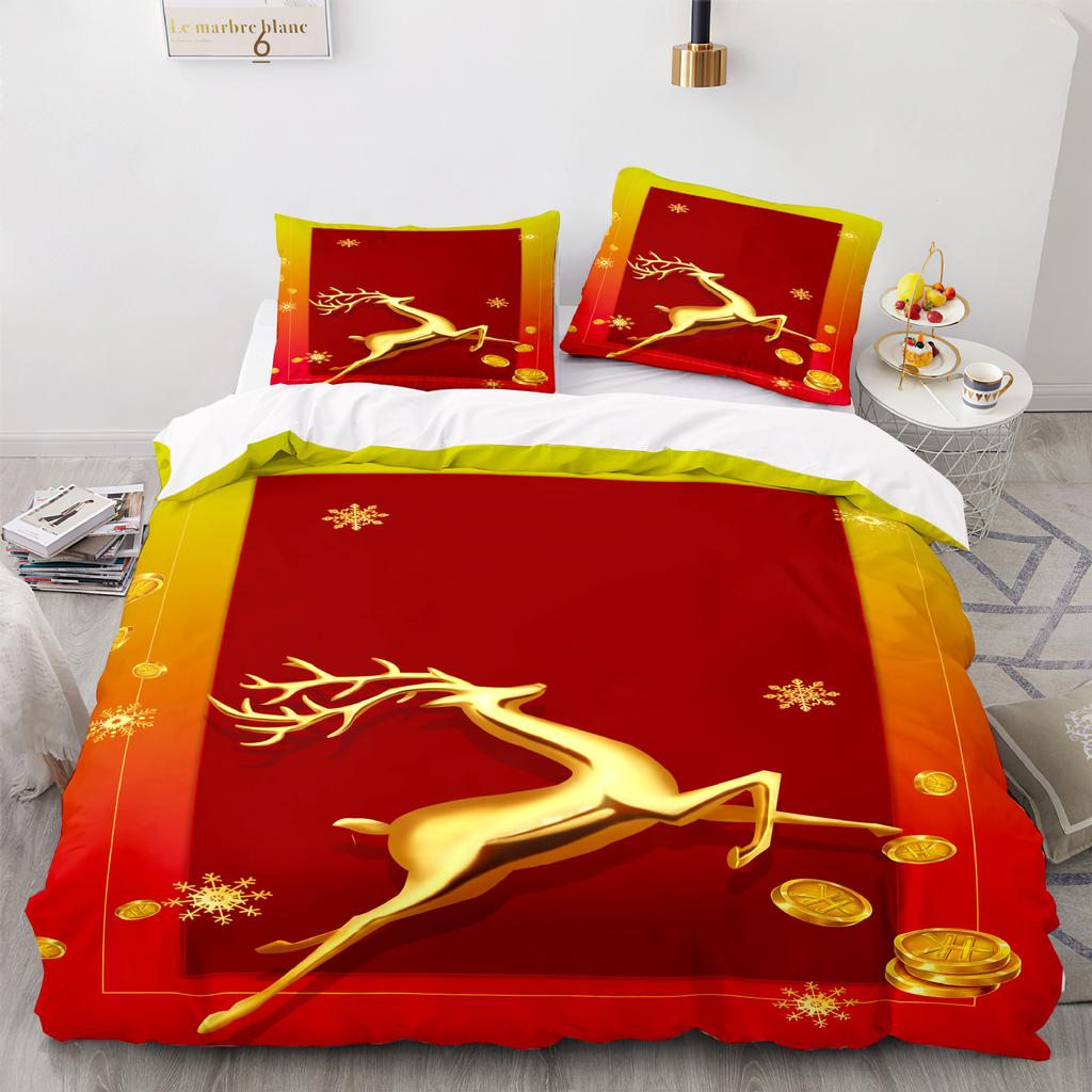 Home Textiles Christmas Quilt Cover Digital Printing Three-Piece Digital Printing