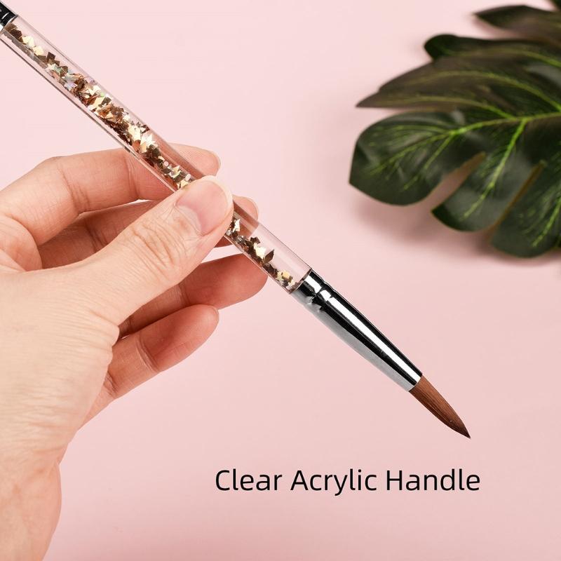 Nail Art Brush Nail Brush for Nail Art for Home Use and Professional Nail Salon Gel Nail Art Brush Clear Acrylic Handle