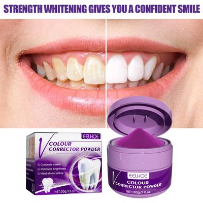 V34 Zubní pasta Purple Color Corrector Zubní pasta V34 Bělící prášek na zuby Svěží dech Rozjasnění zubů Čištění Pach Skvrny Skvrny Čištění zubů