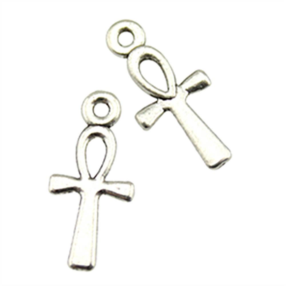 

60 шт., металлические подвески для браслета Ankh Cross 18x8 мм, женские ювелирные изделия, серьги, женский браслет B12907