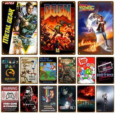 Tin Sign Poster Video Game Vintage Wall Posters Metal Sign Decorative Wall Plate Kitchen Plaque Metal Vintage Decor Accessories