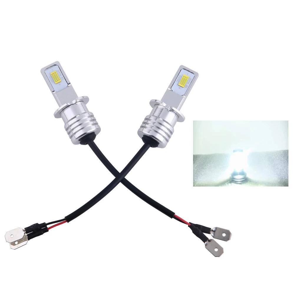 

2 шт./компл. 80 Вт H3 Автомобильная фара 3570 2SMD Светодиодная лампа Головной свет 4000 лм Светодиодные чипы Противотуманная лампа 6000K Белая Синяя Желтая лампа DC12V 24V белый