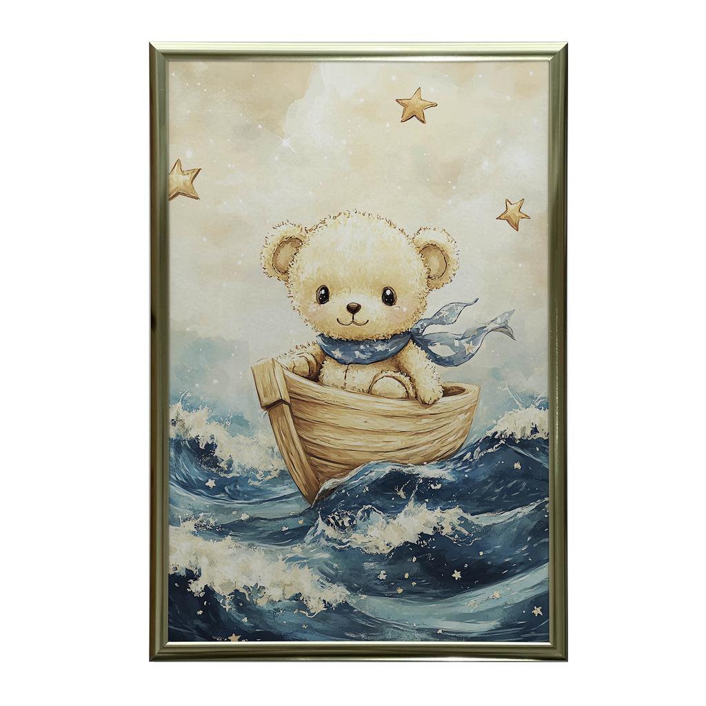 Poster Nalle i Łódź Poster Nalle i Łódź, 30X40 cm, Träram Ljus Ek, Matt Papper 230 gsm