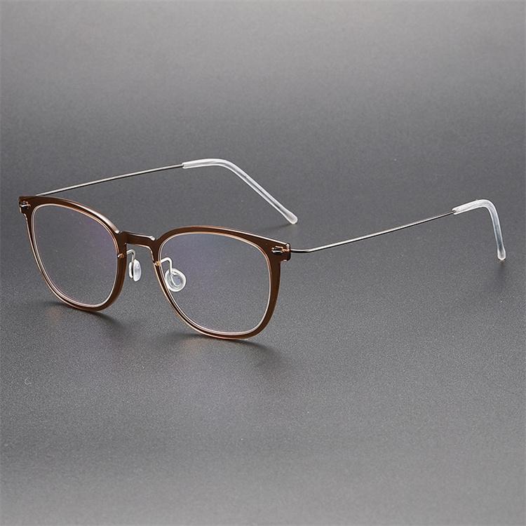 Denmark Brand Screwless Titanium Glasses Frame Men Retro Square Ultralight Eyeglasses Women High Quality Spectacles Frames 6609