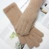 Windproof Plush Knitted Gloves  Winter Women Mittens Cute Faux Fur Gloves  Male