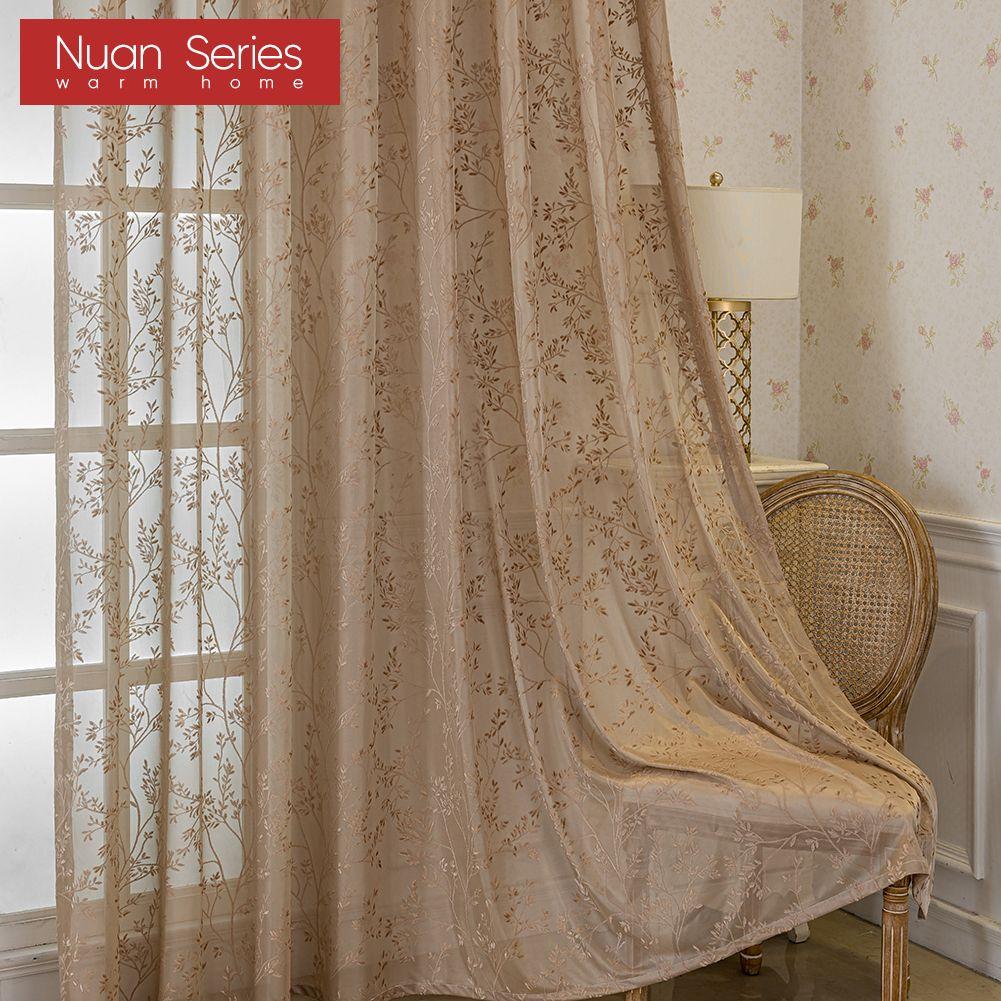 1PC Nuan Series Modern Luxury Dreamy Embossed Jacquard Curtain Translucent Sheer Curtain for Living Room Bedroom Balcony Window Home Decor