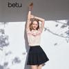Betu Women's Polo Collar Contrast Jacquard Knit Top