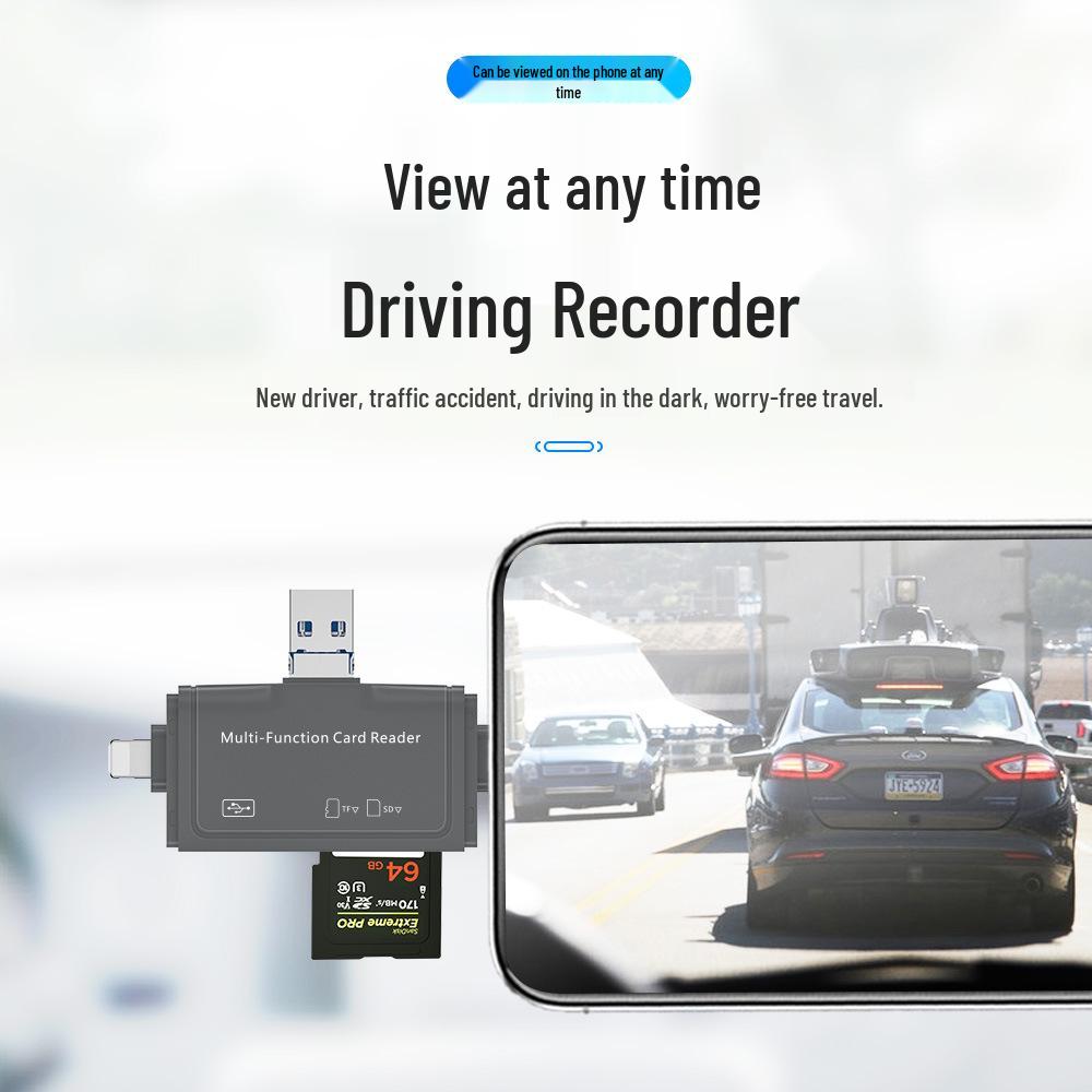 Multi-Function 7-in-1 OTG Card Reader for USB, Type-C, Android, and Computers