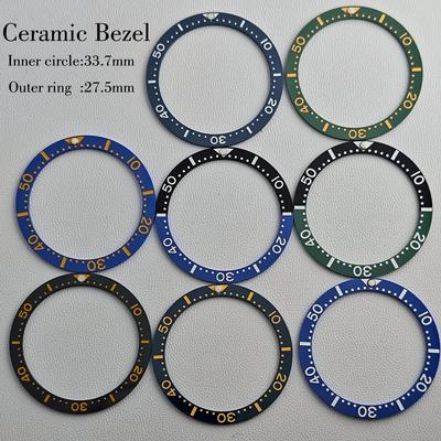 Flat Ceramic Bezel Insert 33.7mm*27.5mm Watch Substitute Watch Insert Ring Watch Accessories Bezel Watch Parts