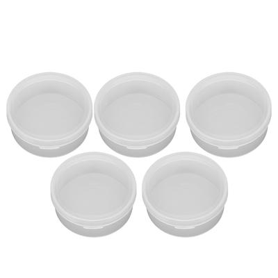5 PIEZAS Caja de Almacenamiento Transparente de Esponja Portátil Multiusos Redonda Transparente Contenedores Pequeños de Plástico para Artículos Pequeños Manualidades