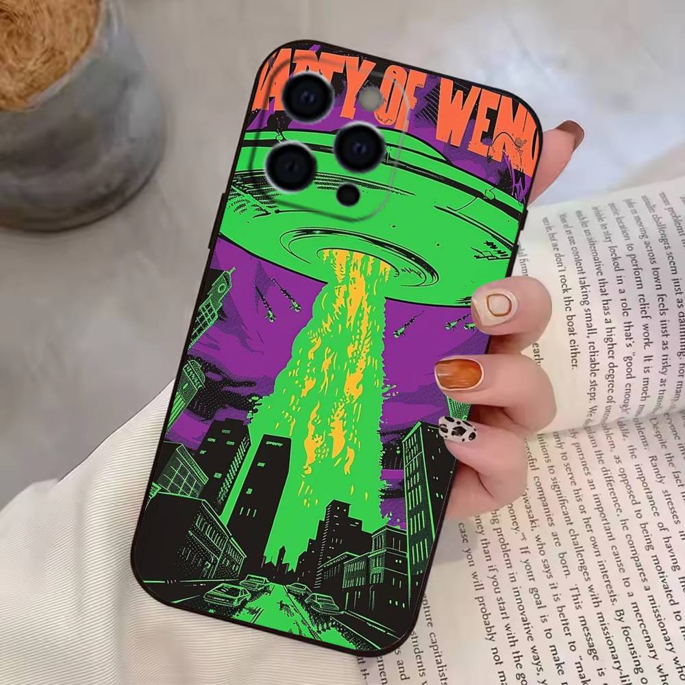 Aesthetics Cartoon Alien Space Phone Case Silicone Soft For IPhone 17 16 15 14 13 12 11 X XR Plus Pro Max Plus