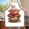 1pc Vintage Floral Apron - Adjustable Waistband, Durable Polyester Kitchen Apron for Baking and Cooking, Ideal Gift for Couples, Whimsical Design with