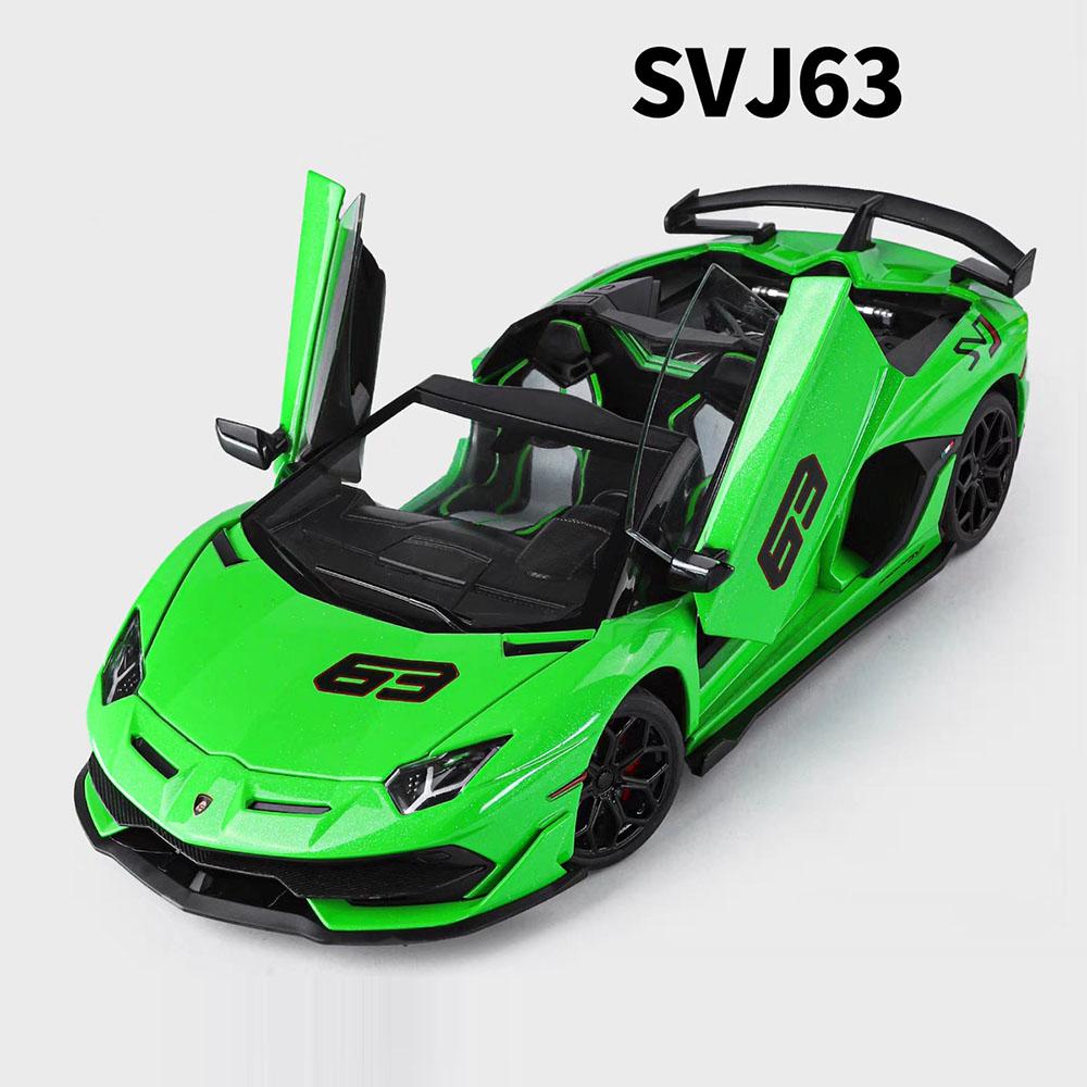 1:18 Scale HURACAN STERRATO SVJ63 Car Model Toy Sound Light Shock Absorption Sliding Supercar Models Children's Interactive Toys