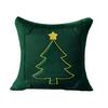 Christmas Throw Pillow Cover 18x18 Inch Plush Decorative Pillow Cover Xmas Tree with Embroidered