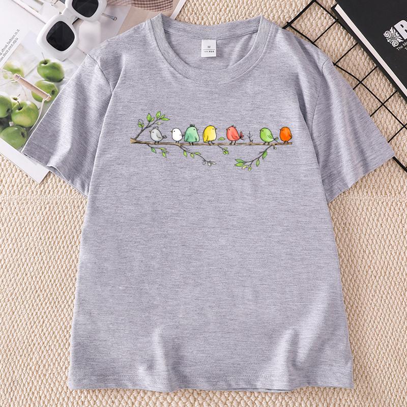 Birdwatching T Shirt Unisex Unisex Cute Bird Tee Cotton Short Sleeve Crew Neck Printed TShirt Casual Comfortable Summer Clothes