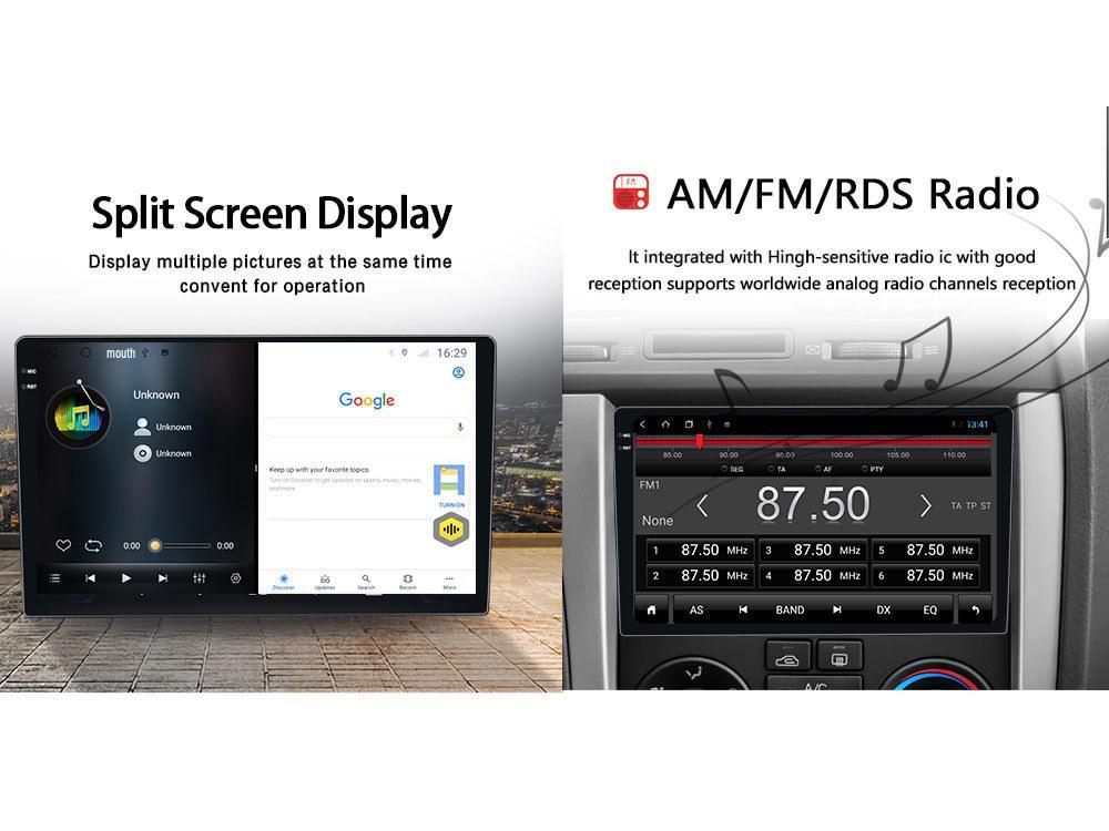 Cross-Border QLED 9.5/10.36-Inch Large Screen Navigation & Bluetooth Wireless CarPlay Android System