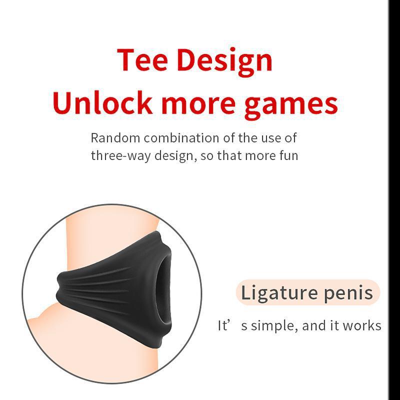 Silicone Pe-nis Ring Adorime 3 In 1 Ultra Soft Co-ck Ring for E-rection Enhancing Sex Toy for Couple