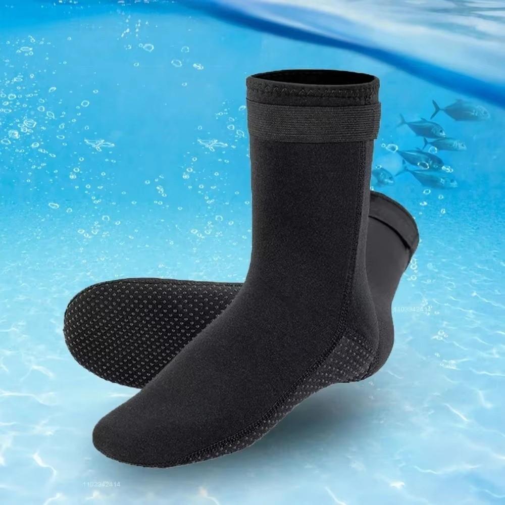 1pair Long Tube Black Diving Socks 3MM Wetsuit Shoes Water Sports Neoprene Water Socks  Kayaking