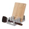6 Slot Plastic Dish Rack Plate Holder Pot Lid Organizer Sturdy Stand for Countertop Kitchen Cupboard Storage Easy Install