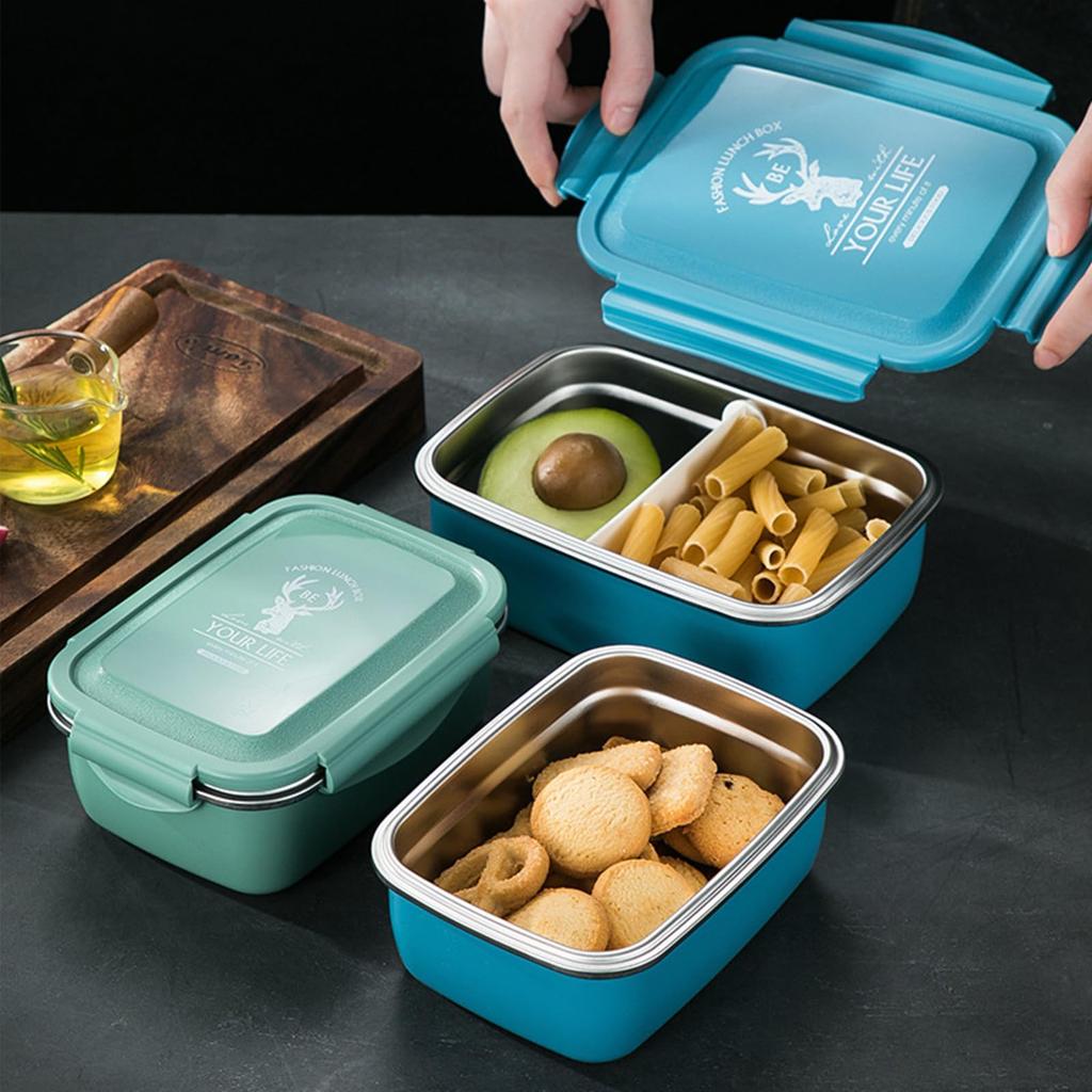 Large Capacity Bento Lunch Waterproof and Leakproof Lunch Box for Kids and with Removable Stainless Stylish and Visually Appealing Lunch Box for and