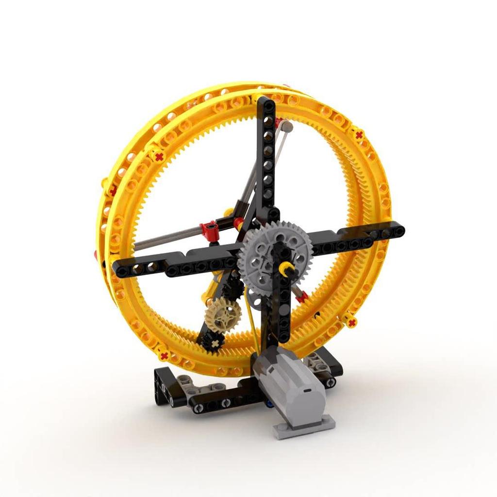 Single-Axis Flywheel Technic Set: Electric DIY Engineering Model Display