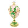 Easter Egg Shaped Trinket Box Hand Painted Decorative Rhinestones Alloy Hinged Enameled Jewelry Box for Rings Necklaces