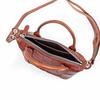 LEATHER CRAFT COMPANY Small Shoulder Bag with Semi-Matte Crocodile Leather Finish (Brown, LCR-1218M)