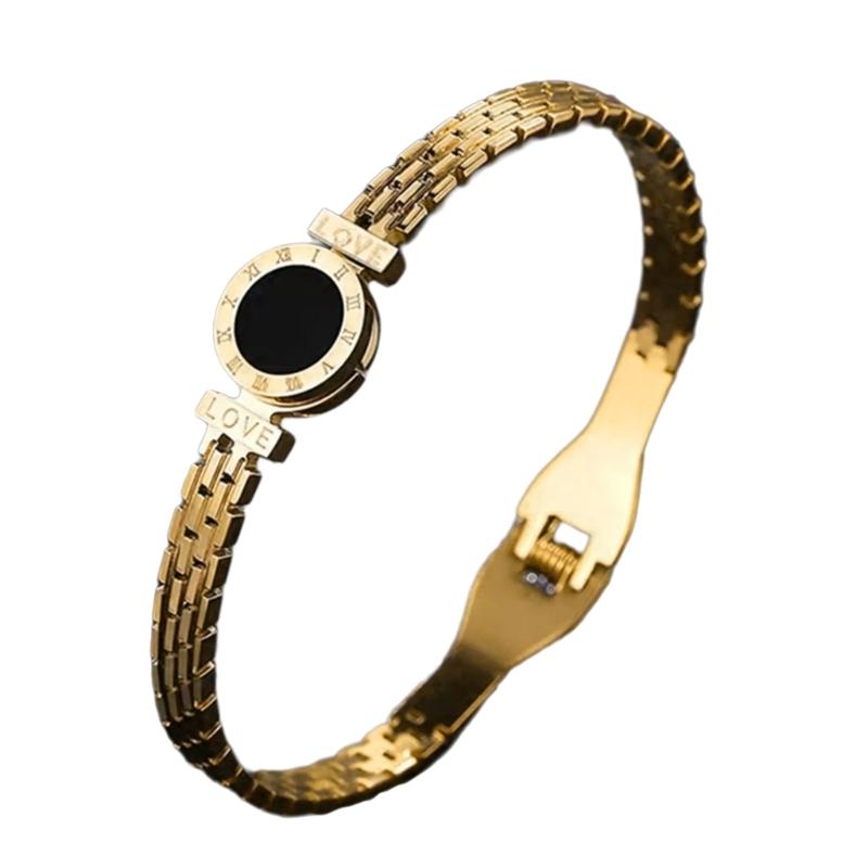 Unique Roman Letter Bangle Fashionable Engraved Love Wristband Handmade Gift for Her Trendy Women Wrist Accessories