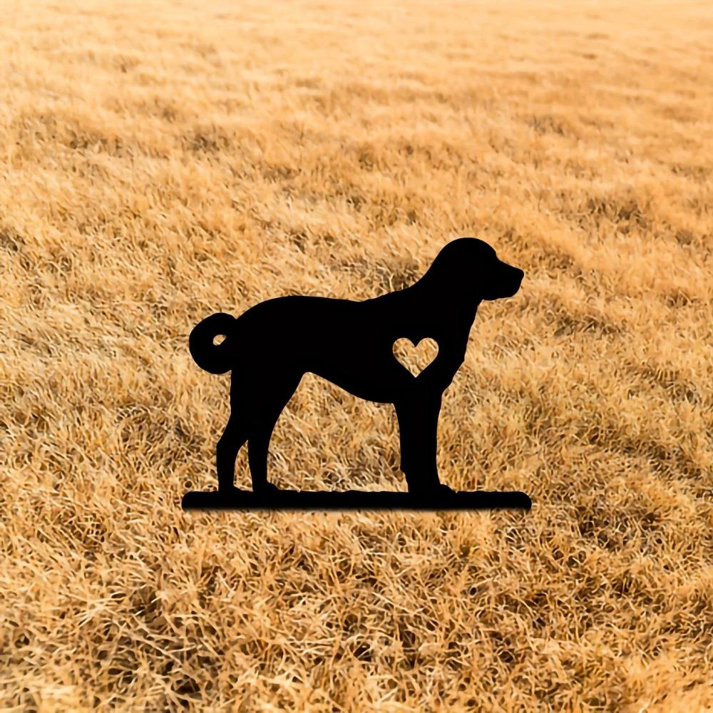 Honest Dog Garden Stake Iron Art Silhouette Metal Yard Sign Creative Courtyard Outdoor Garden Decoration