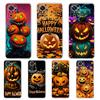 Transparent Phone Case for Redmi 14C 13C 10C 10 9 Note 13 12 11 K50 K40 Plus Pro 4G 5G Soft TPU Cover Halloween Pumpkin Pattern
