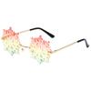 Fashion Colorful Snowflake Rimless Sunglasses for Girls Seaside Party Girls Taking Photo Christmas Camping Decors