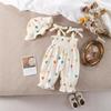 Mono de algodón con capucha para recién nacido: Mono de Verano Adorable con Broches en la Entrepierna para Bebés
