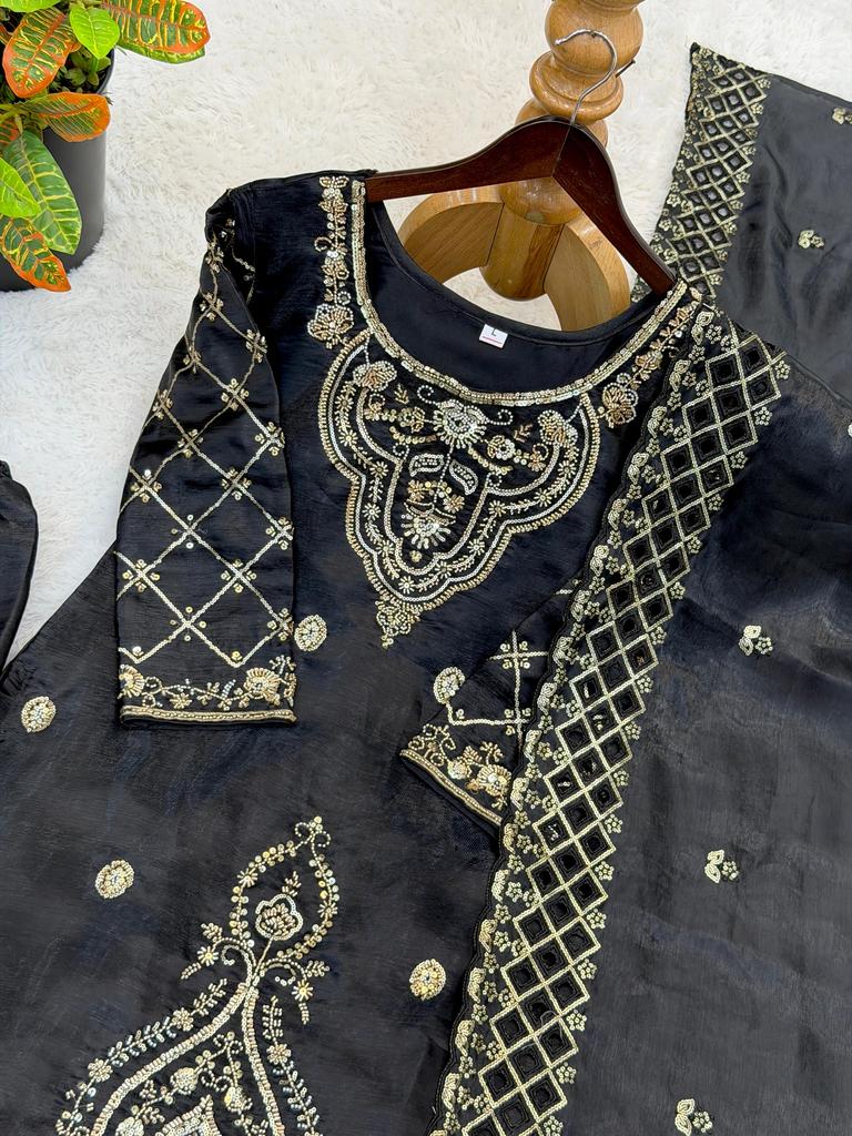 Indian Bollywood Salwar Kameez Palazzo Dupatta Set Women Designer Ethnic Fancy Silk Salwar Suit