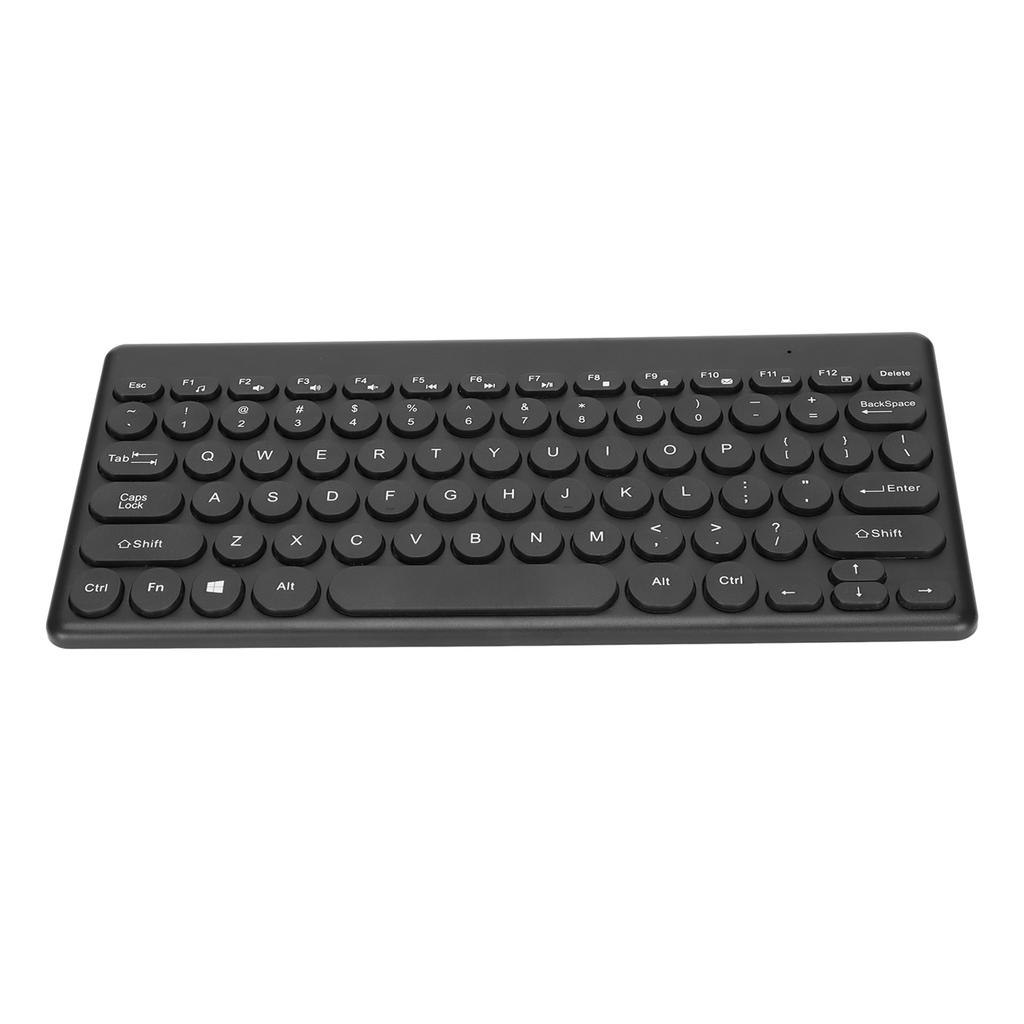 Wireless Keyboard 2.4G 78 Keys Ergonomic Design Portable Slim Power Saving Round Keycaps USB