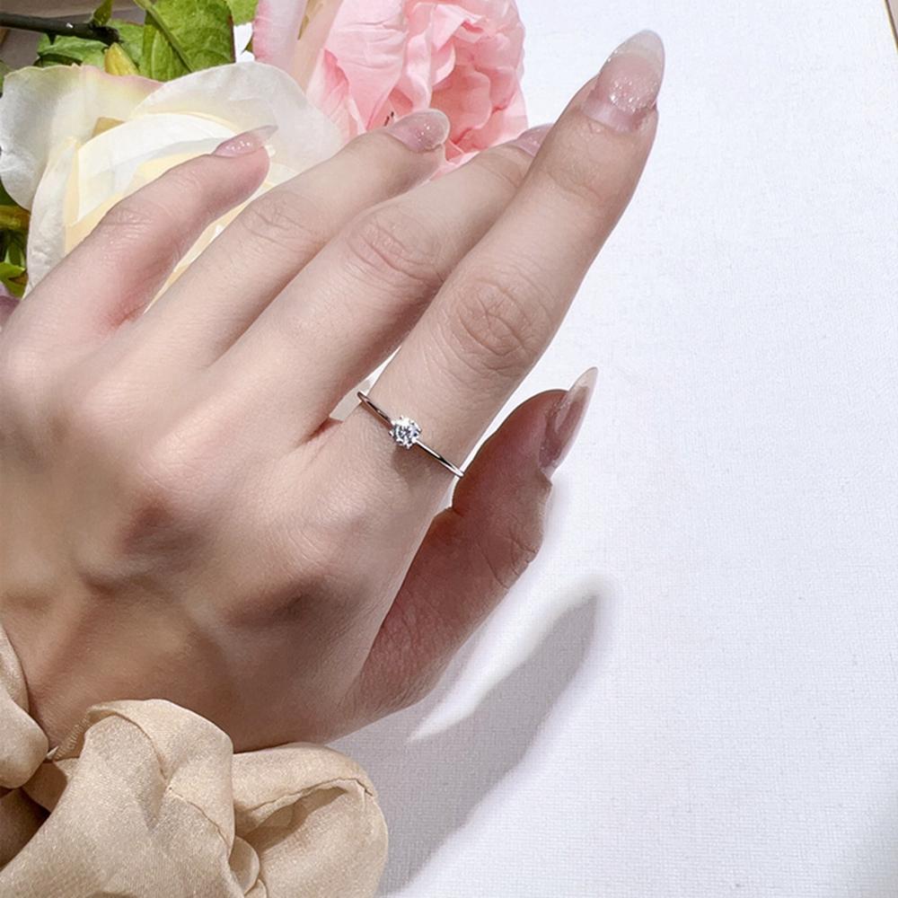 Vinregem 925 Sterling Silver 3EX VVS1 D Color Round Cut 4 MM 0.25CT Real Moissanite Diamonds Women Ring Wedding Party Fine Jewelry Gifts