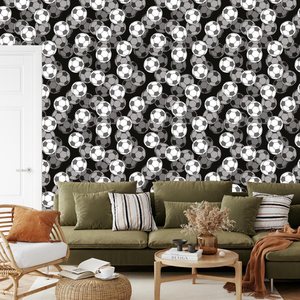 3D Optical Wallpaper and Football for Living Room and Bedroom 50x1000