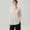 Women's V-Neck Loose Cashmere-Feel Side Slit Cardigan Sweater