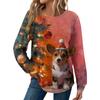 Women's Fashion Long Sleeve Christmas Loose Long Sleeve Round Neck Casual Top