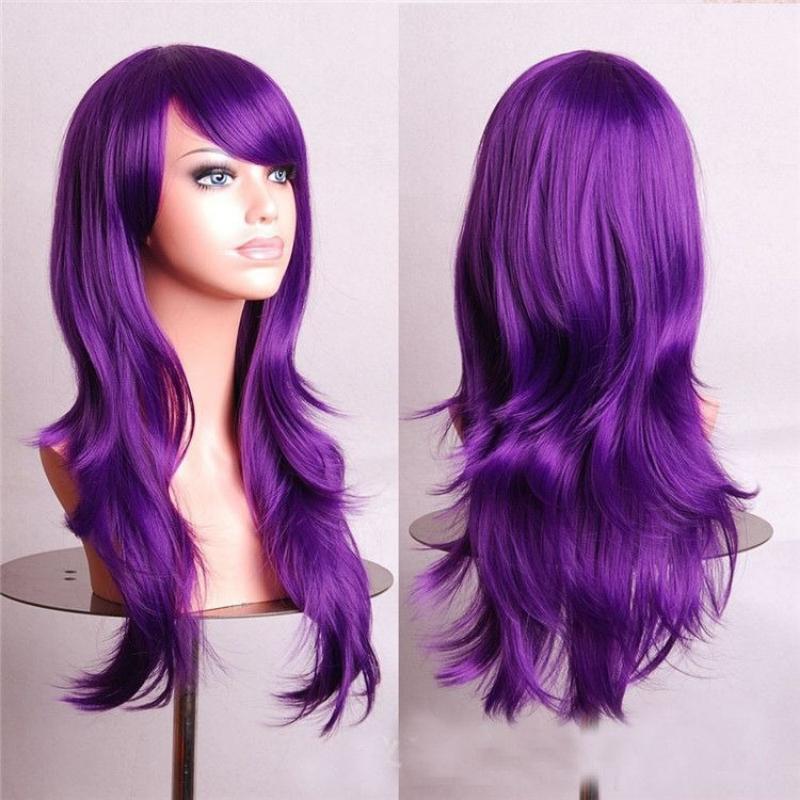 Cosplay Anime Wig 70cm Long Curly Hair Colorful Stage Wig for Cosplay