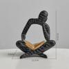 Alphabet-Personen Sitzen Lesen Haltung Abstraktes Modell Spielzeug Harz Handyhalter Heimdekoration Ornament Handwerk Spielzeug Geschenk