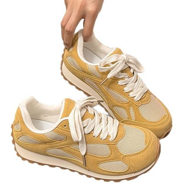 2025 Spring New Forrest Gump Women's Shoes Versatile Comfortable Flat-bottomed Lace-up German Training Shoes Fashion Trend Casual Sports Shoes